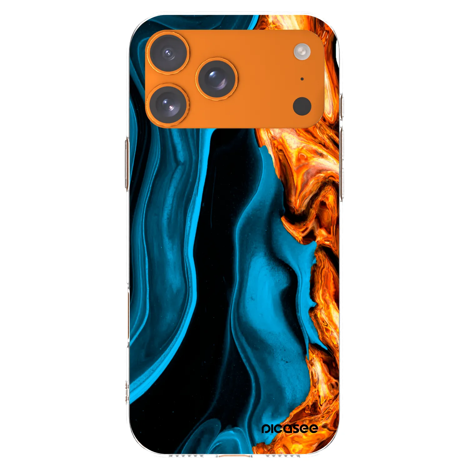 Picasee silikonowe przeźroczyste etui na Apple iPhone 17 Pro Max - Gold blue