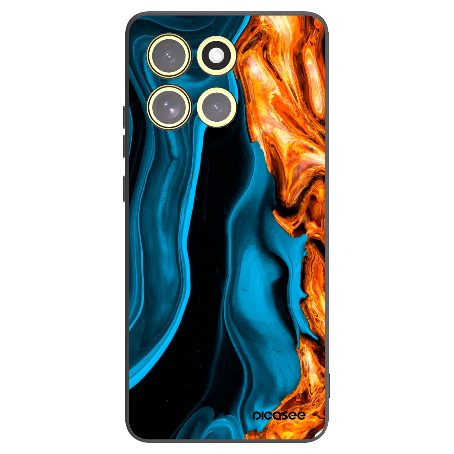 Picasee silikonowe czarne etui na Motorola Moto G86 5G - Gold blue