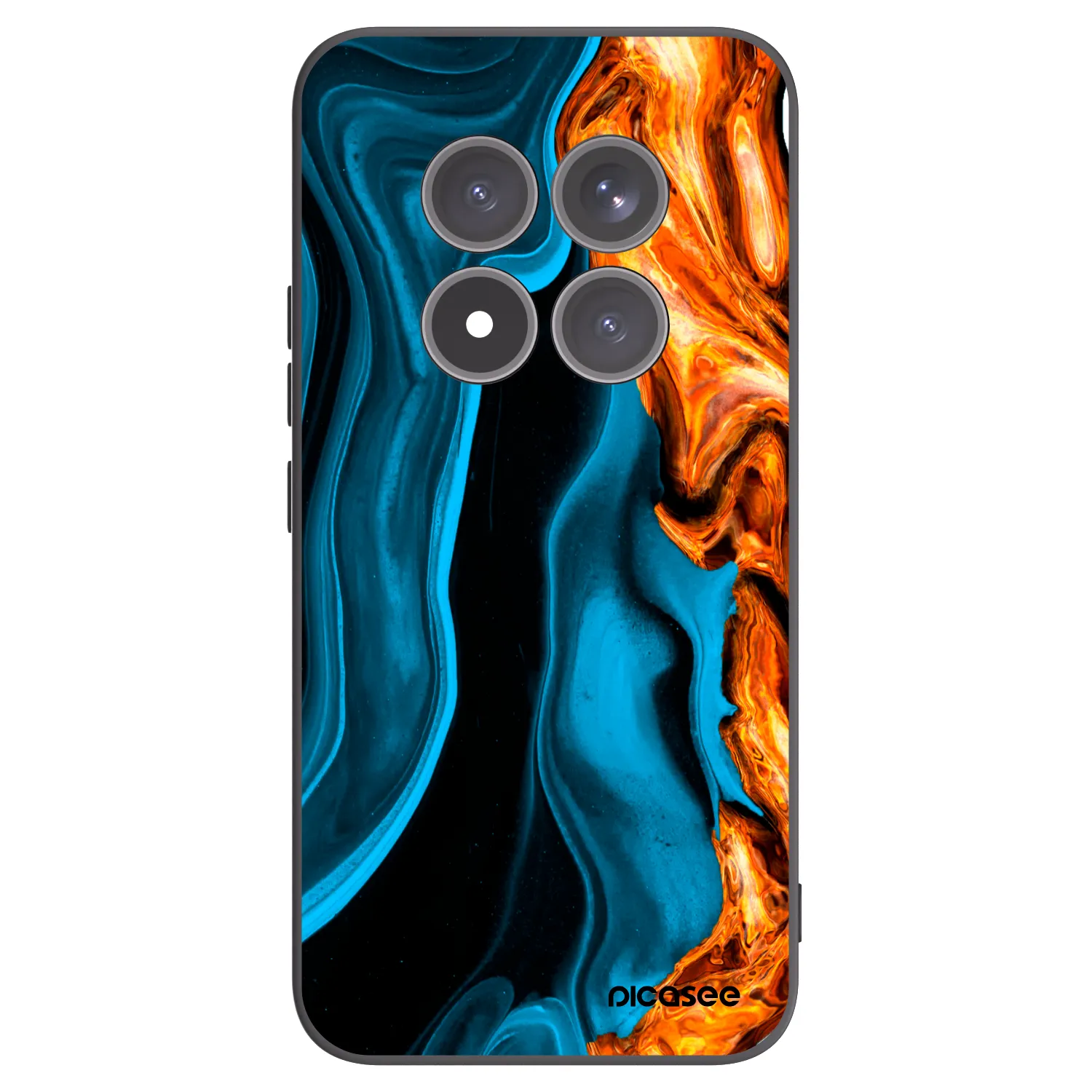 Picasee silikonowe czarne etui na Xiaomi Redmi Note 15 Pro+ - Gold blue