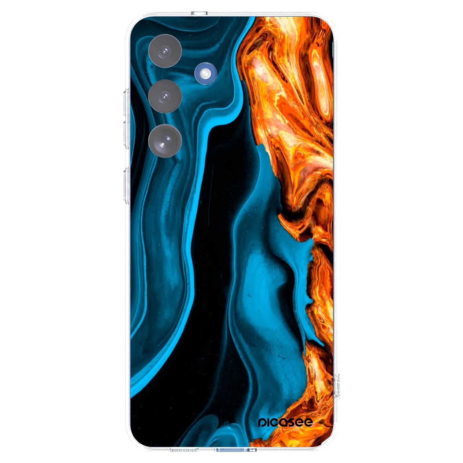 Picasee silikonowe przeźroczyste etui na Samsung Galaxy S25 FE 5G - Gold blue
