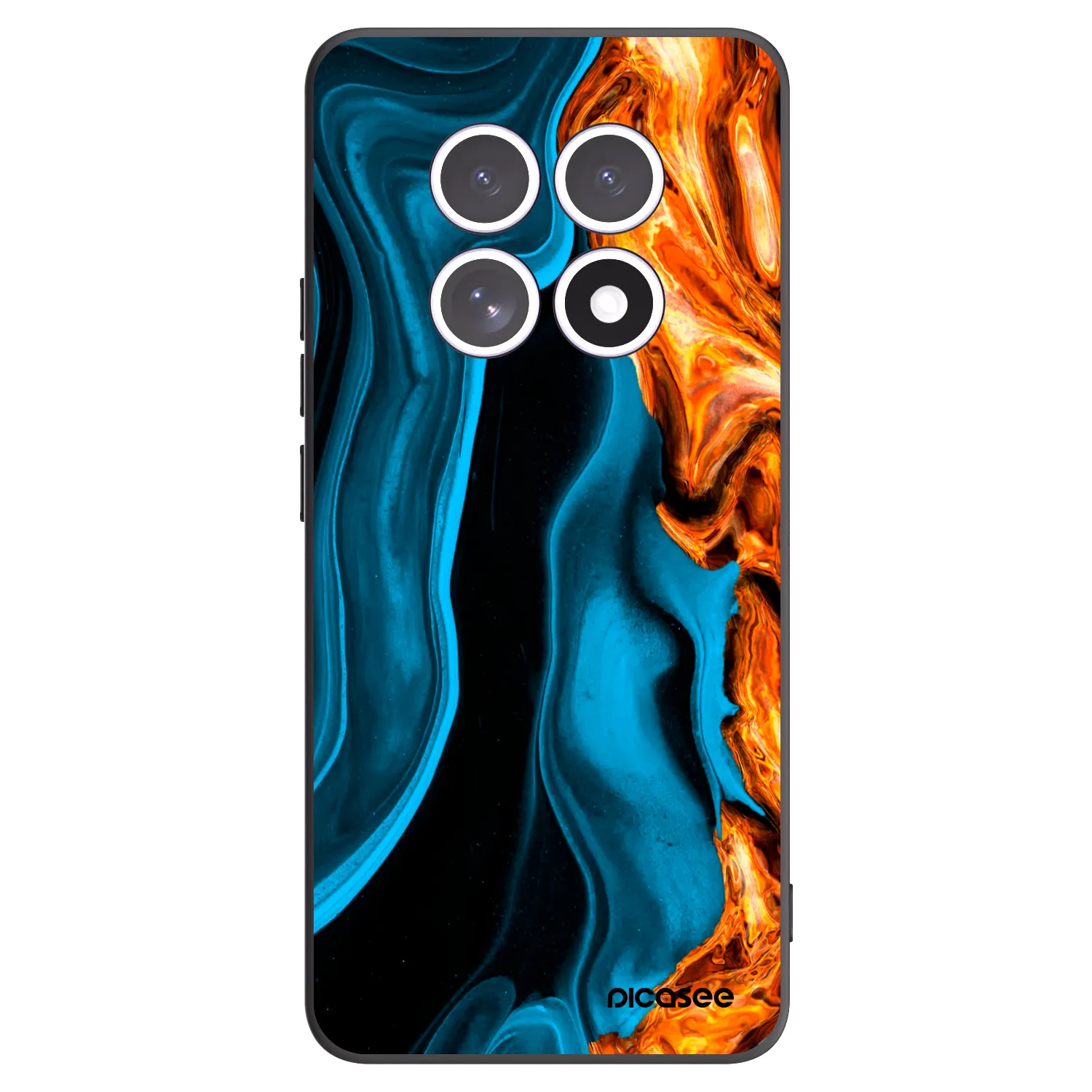 Picasee silikonowe czarne etui na Xiaomi Redmi Note 15 4G - Gold blue
