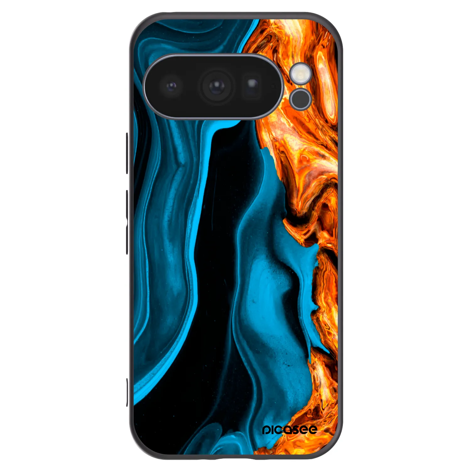 Picasee silikonowe czarne etui na Google Pixel 10 Pro - Gold blue