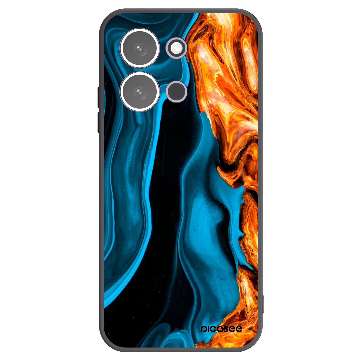 Picasee silikonowe czarne etui na Xiaomi Redmi 15C 5G - Gold blue