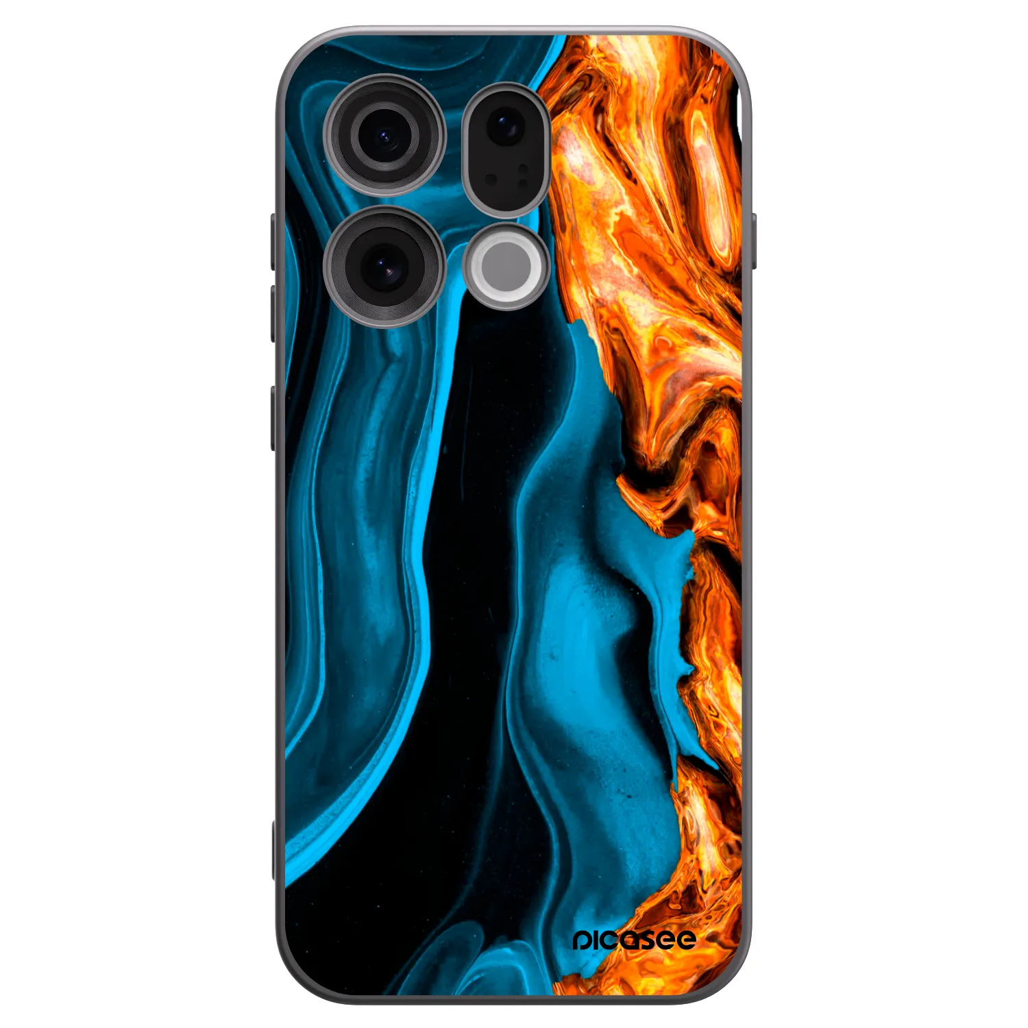 Picasee silikonowe czarne etui na OPPO Find X9 - Gold blue