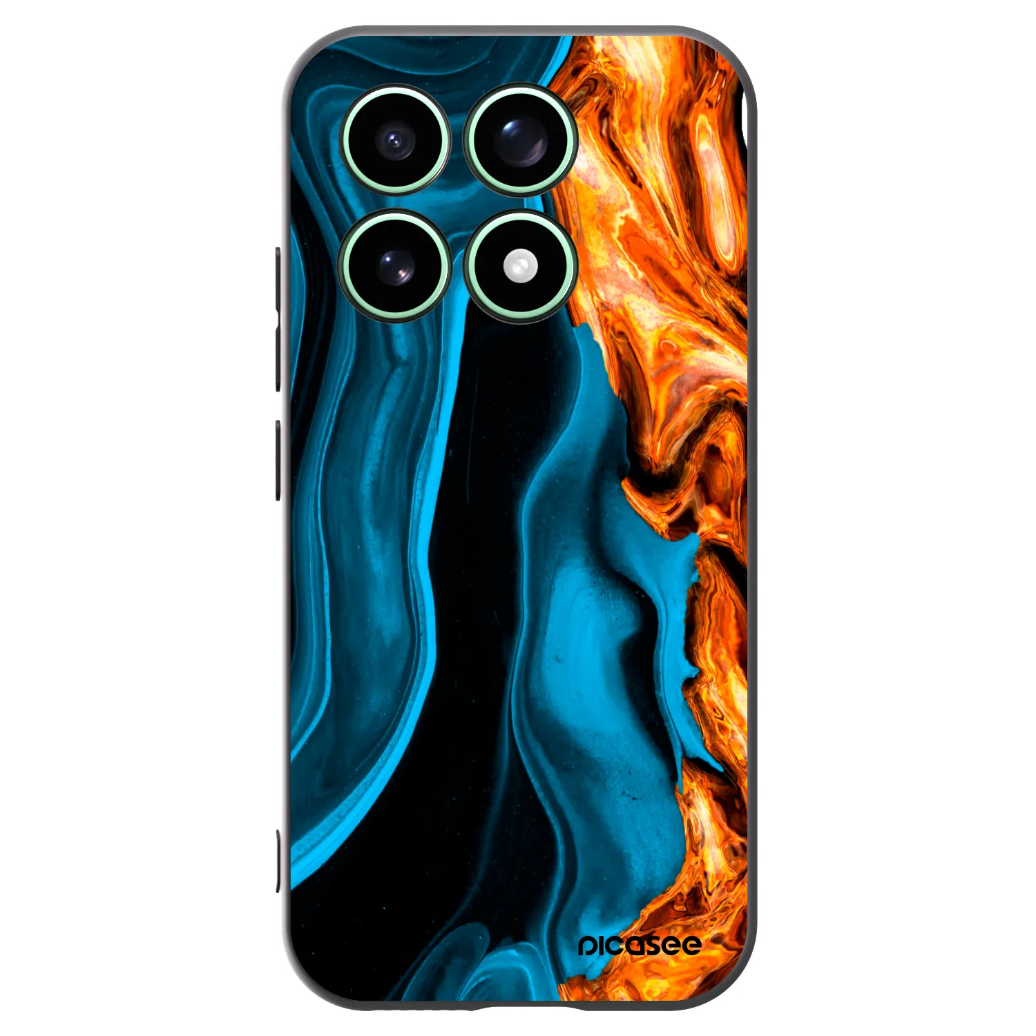 Picasee silikonowe czarne etui na Xiaomi 17 - Gold blue