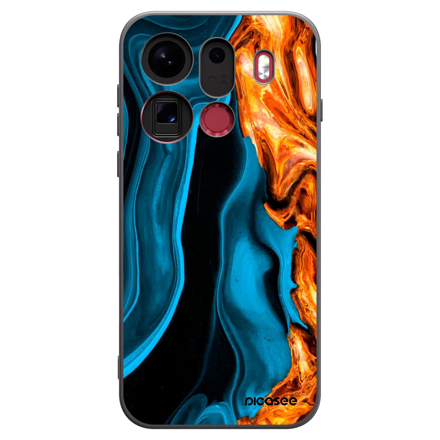Picasee silikonowe czarne etui na OPPO Find X9 Pro - Gold blue