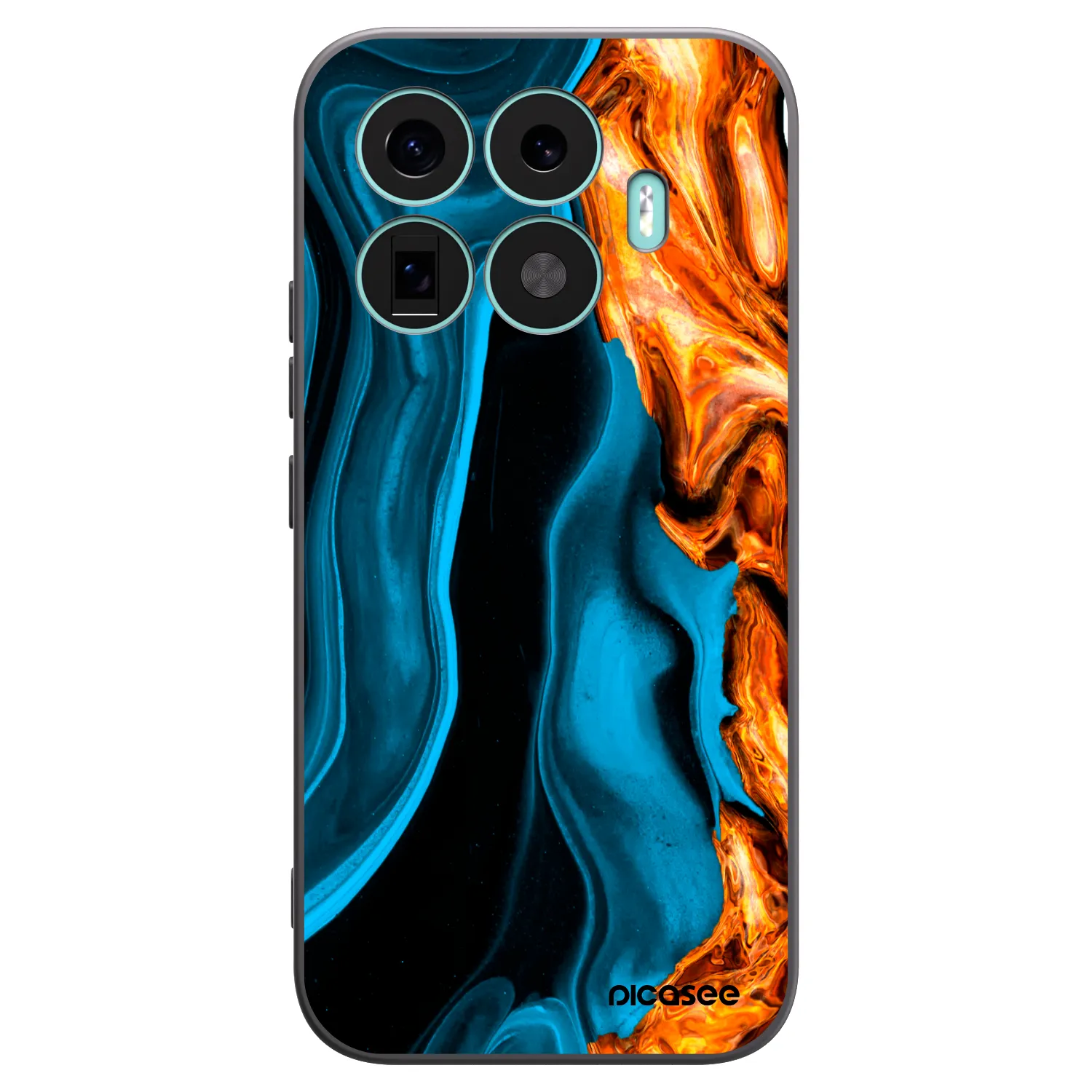 Picasee silikonowe czarne etui na Xiaomi 17T - Gold blue