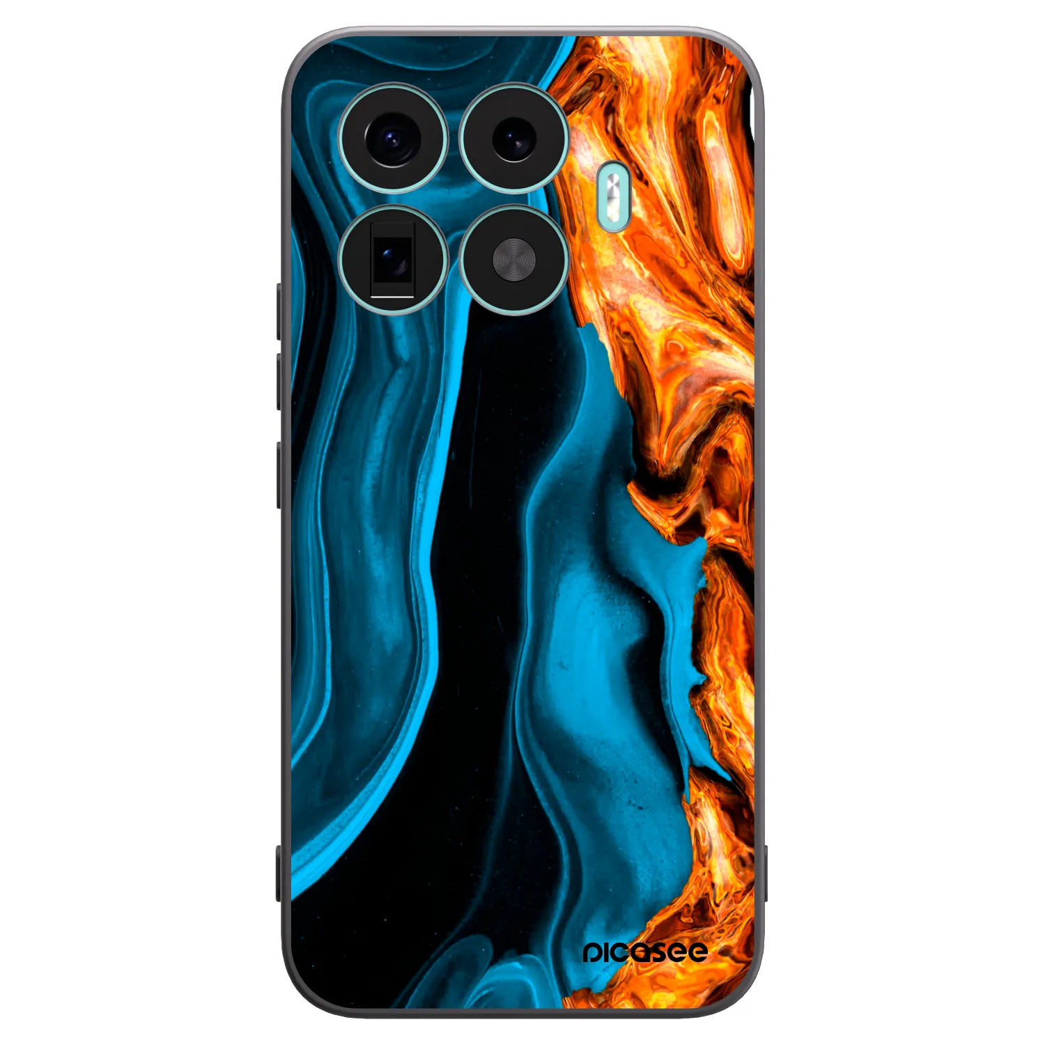 Picasee silikonowe czarne etui na Xiaomi 17T Pro - Gold blue