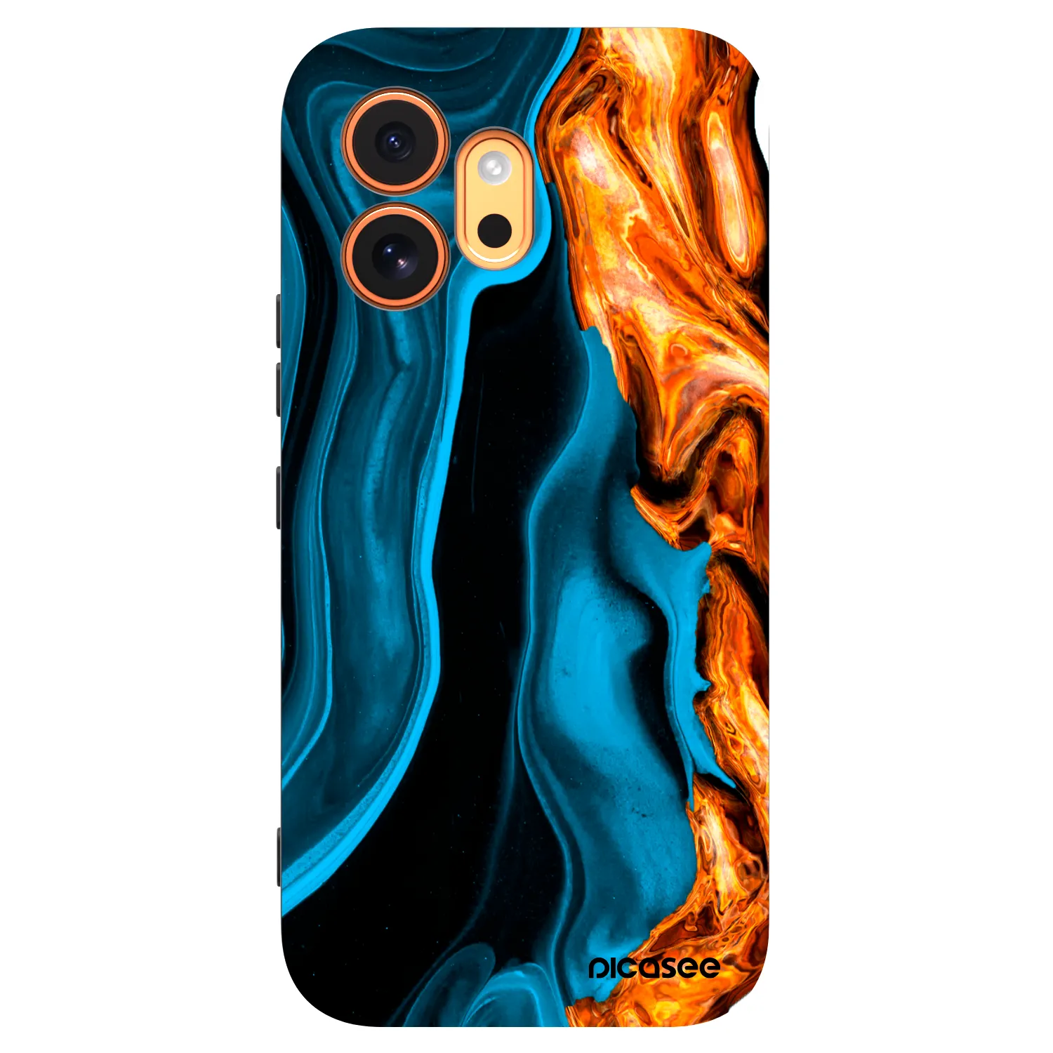 Picasee silikonowe czarne etui na Honor 600 - Gold blue