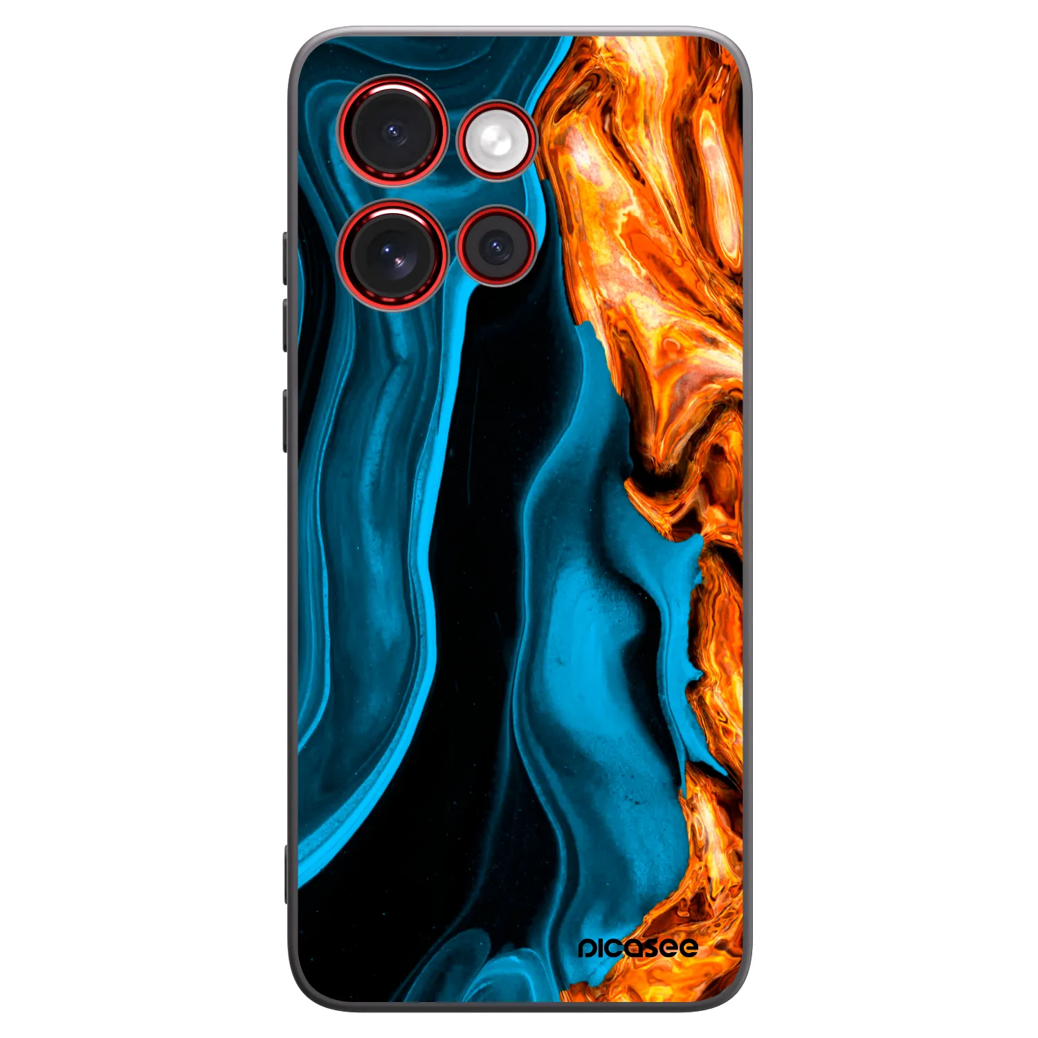 Picasee silikonowe czarne etui na Motorola Edge 60 Neo 5G - Gold blue