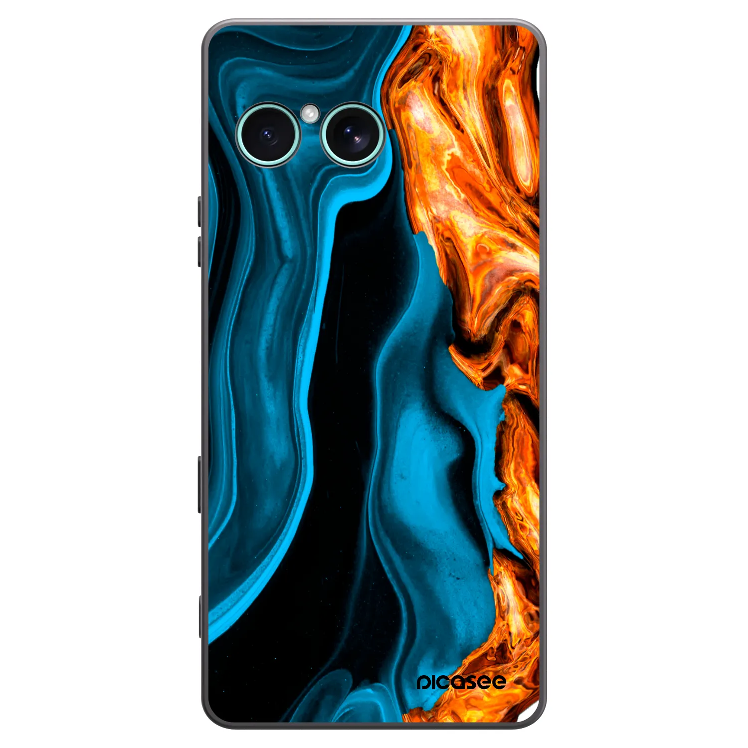 Picasee silikonowe czarne etui na Sony Xperia 10 VII - Gold blue