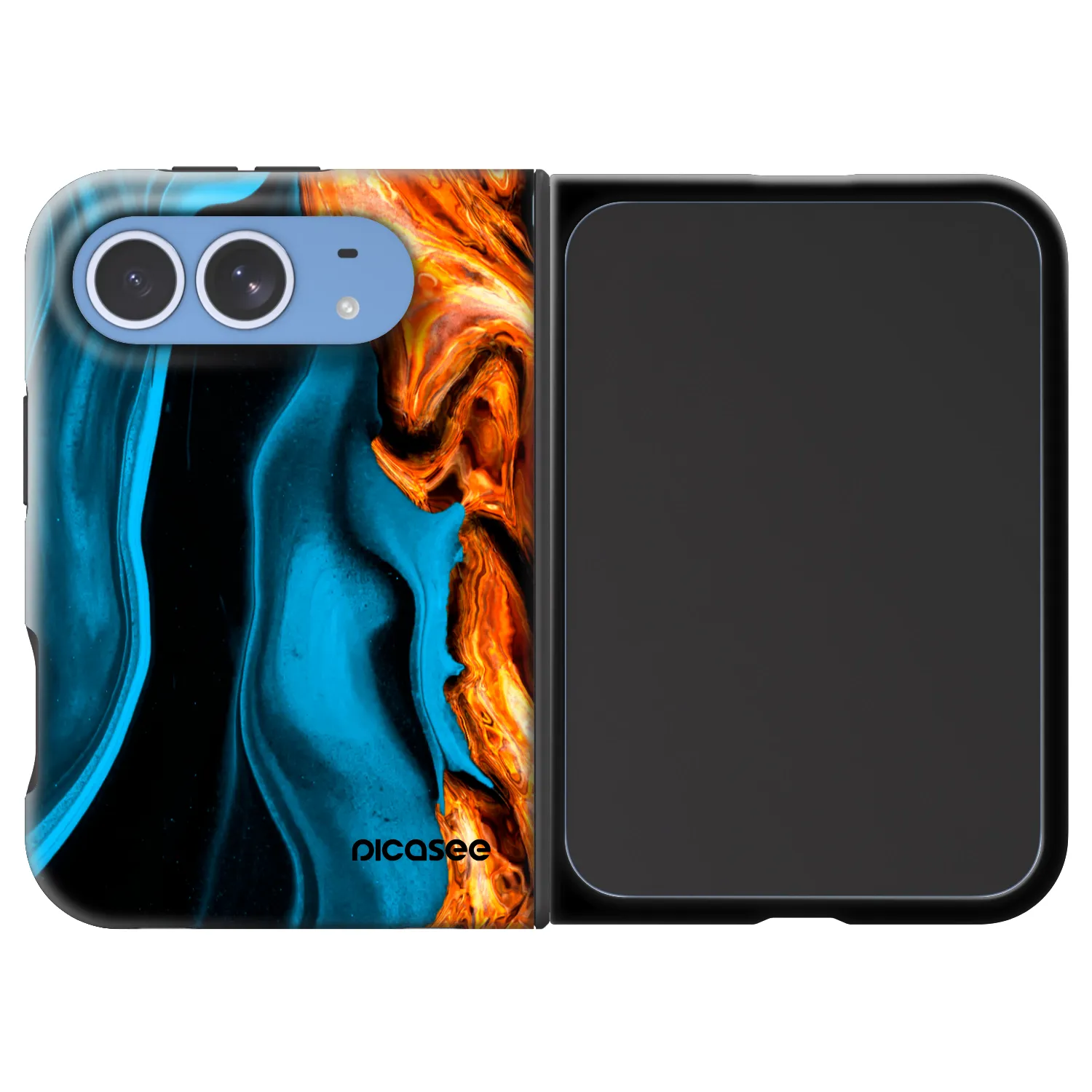 Picasee Fashion Case MagSafe na Apple iPhone Duo - Gold blue