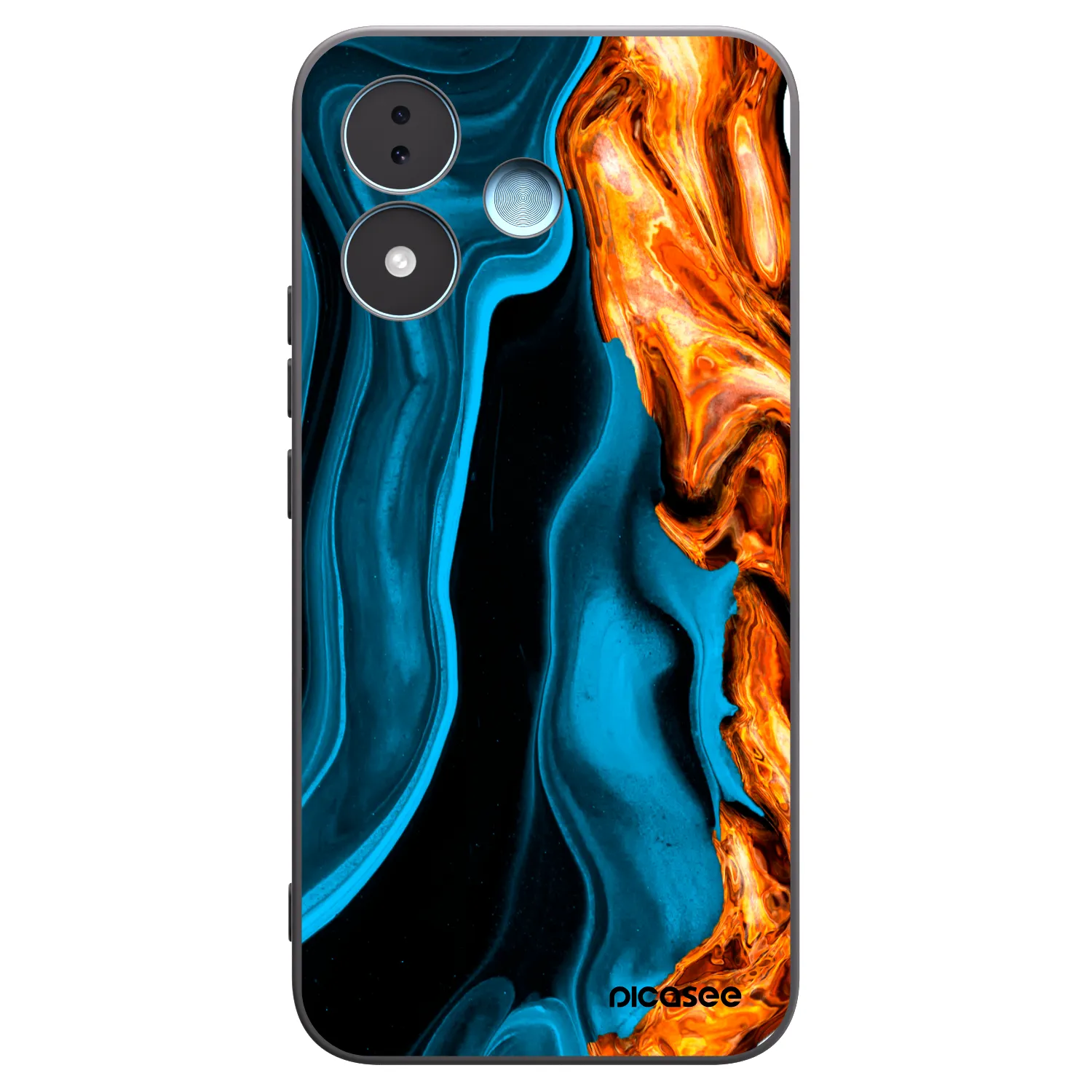 Picasee silikonowe czarne etui na Xiaomi Redmi Note 17 5G - Gold blue