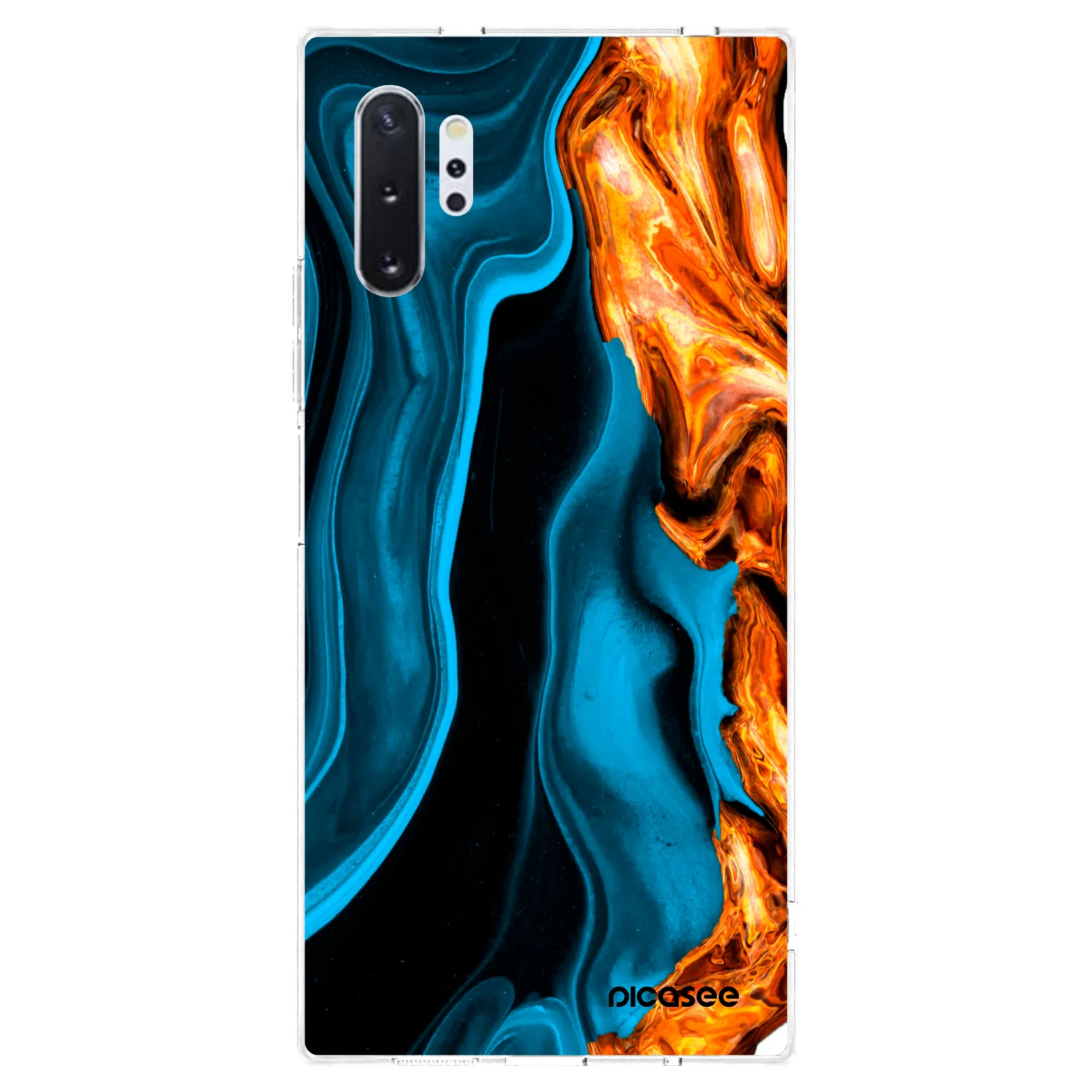 Picasee silikonowe przeźroczyste etui na Samsung Galaxy Note 10+ N975F - Gold blue