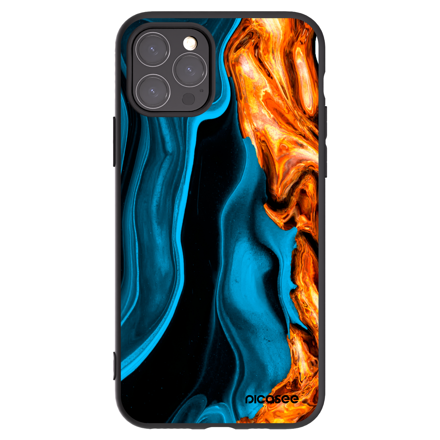Picasee silikonowe czarne etui na Apple iPhone 11 Pro - Gold blue