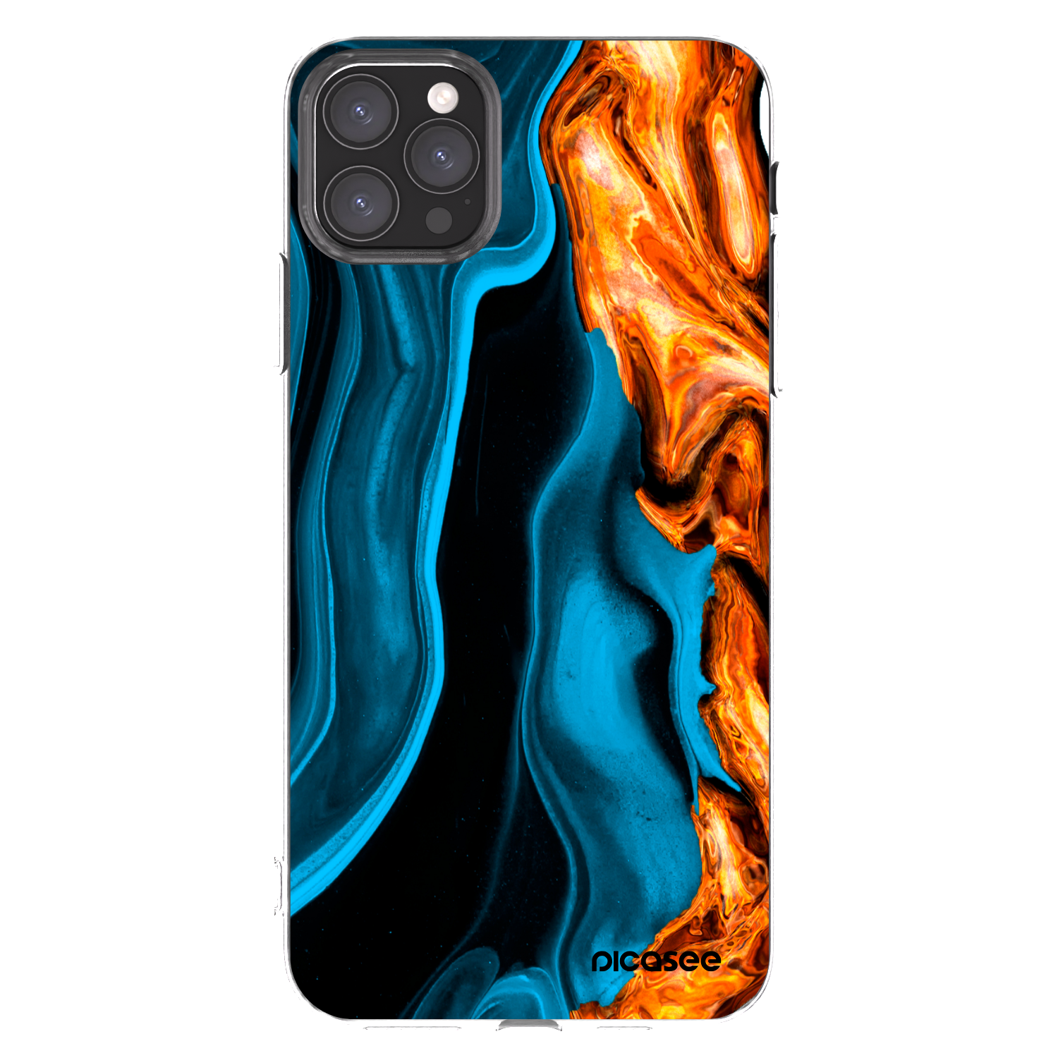 Picasee silikonowe przeźroczyste etui na Apple iPhone 11 Pro Max - Gold blue