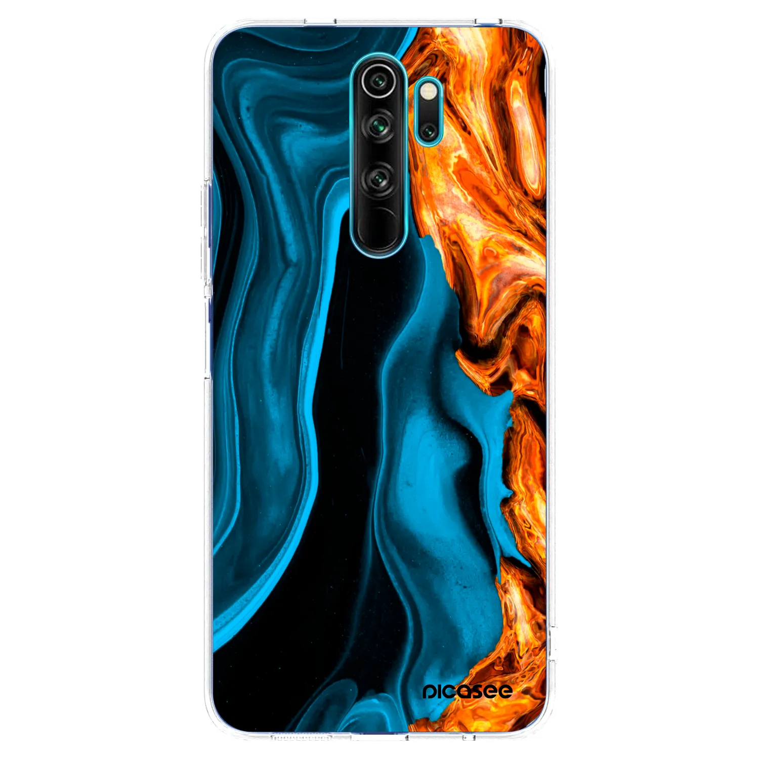Picasee silikonowe przeźroczyste etui na Xiaomi Redmi Note 8 Pro - Gold blue