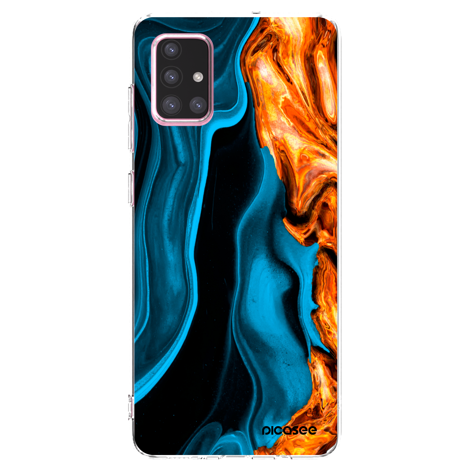 Picasee silikonowe przeźroczyste etui na Samsung Galaxy A71 A715F - Gold blue