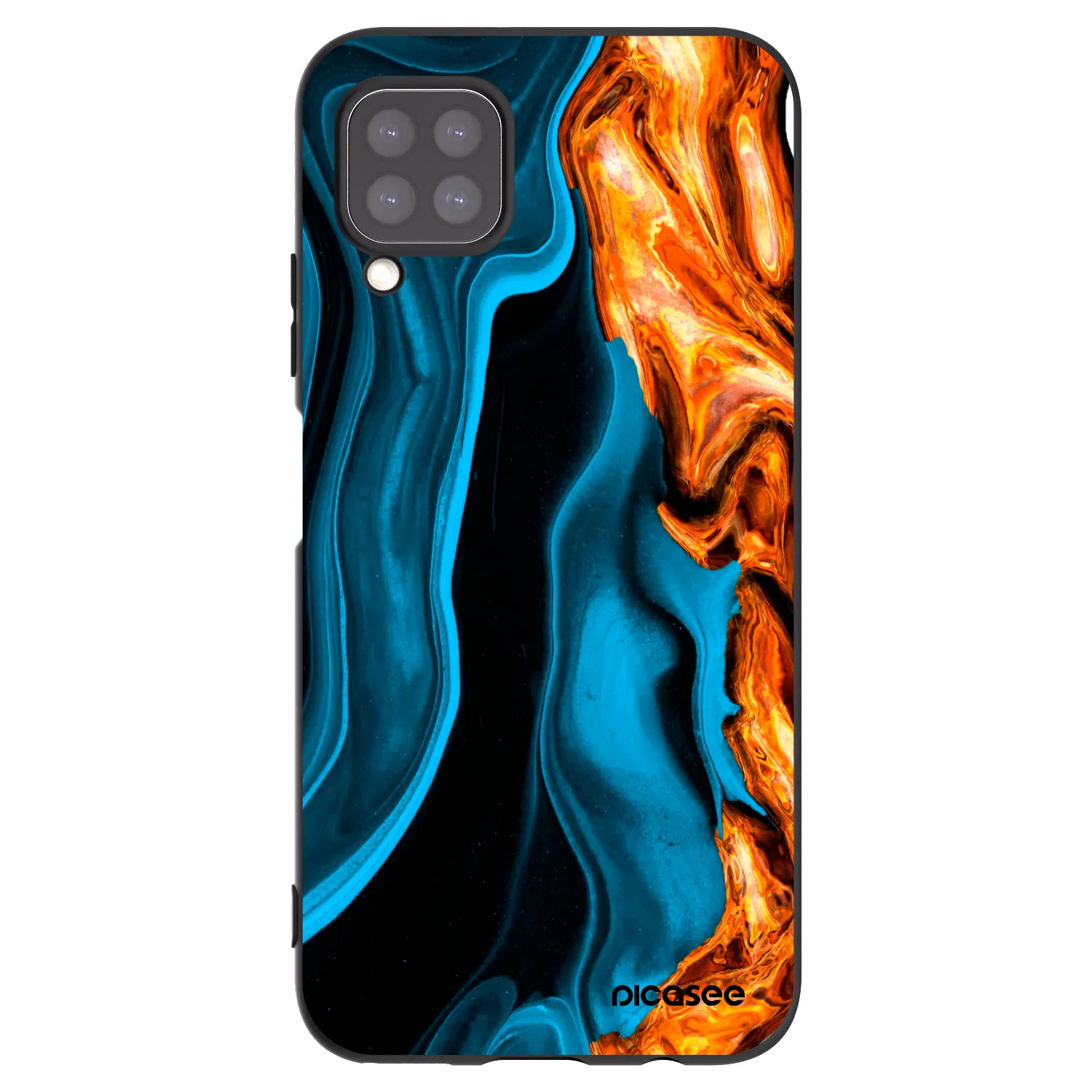 Picasee silikonowe czarne etui na Huawei P40 Lite - Gold blue