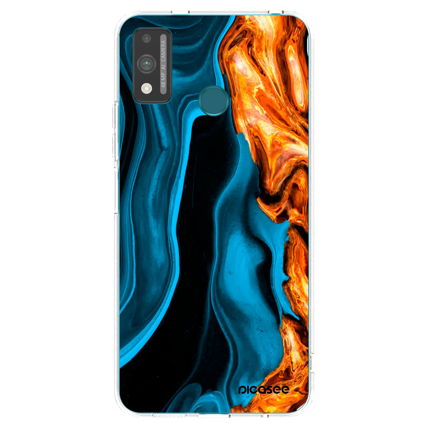 Picasee silikonowe przeźroczyste etui na Honor 9X Lite - Gold blue