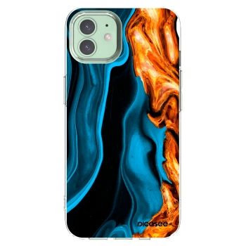 Picasee silikonowe przeźroczyste etui na Apple iPhone 12 - Gold blue