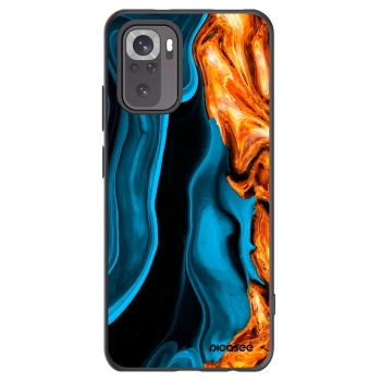 Picasee silikonowe czarne etui na Xiaomi Redmi Note 10 - Gold blue