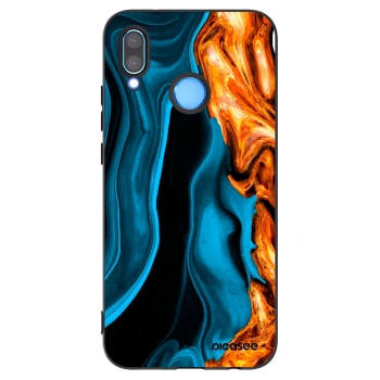 Picasee silikonowe czarne etui na Huawei P20 Lite - Gold blue