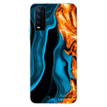 Picasee silikonowe przeźroczyste etui na Vivo Y11s - Gold blue
