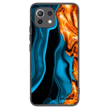 Picasee silikonowe czarne etui na Xiaomi 11 Lite 5G NE - Gold blue