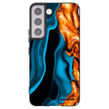 Picasee silikonowe czarne etui na Samsung Galaxy S22 5G - Gold blue