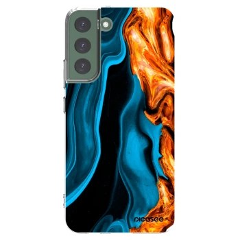Picasee silikonowe przeźroczyste etui na Samsung Galaxy S22+ 5G - Gold blue
