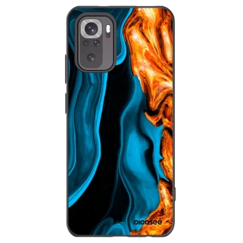 Picasee silikonowe czarne etui na Xiaomi Redmi Note 11S 4G - Gold blue