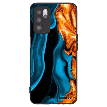 Picasee silikonowe czarne etui na OPPO A16s - Gold blue