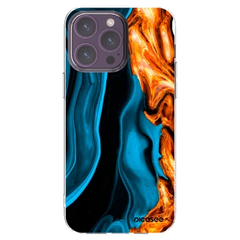 Picasee silikonowe przeźroczyste etui na Apple iPhone 14 Pro Max - Gold blue