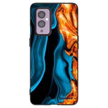 Picasee silikonowe czarne etui na OnePlus 9 - Gold blue