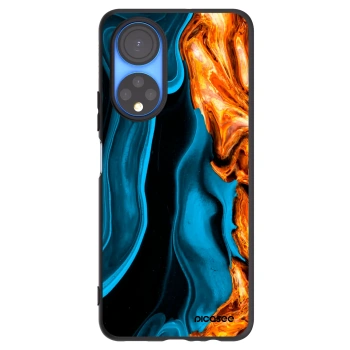 Picasee silikonowe czarne etui na Honor X7 - Gold blue