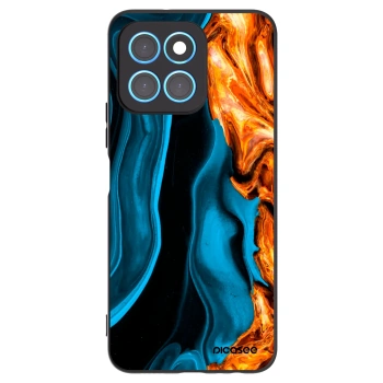 Picasee silikonowe czarne etui na Honor X6 - Gold blue