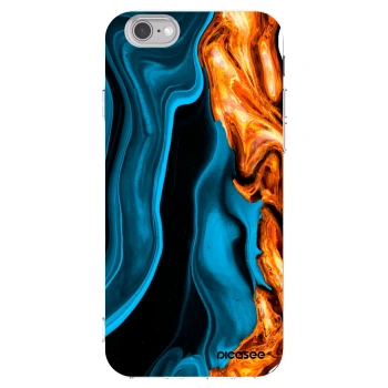 Picasee silikonowe przeźroczyste etui na Apple iPhone 6/6S - Gold blue