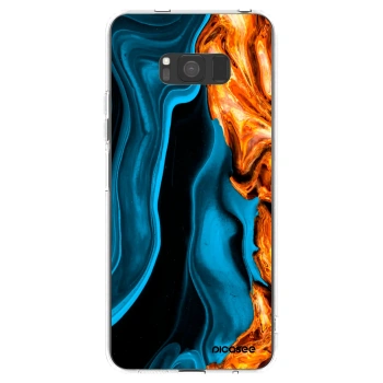 Picasee silikonowe przeźroczyste etui na Samsung Galaxy S8 G950F - Gold blue