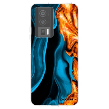 Picasee silikonowe przeźroczyste etui na Xiaomi Poco F5 Pro 5G - Gold blue