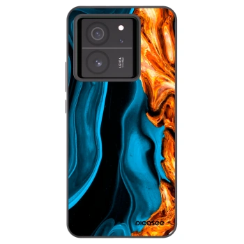 Picasee silikonowe czarne etui na Xiaomi 13T Pro - Gold blue