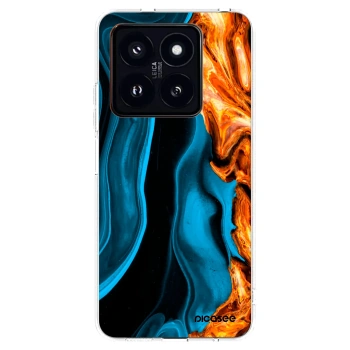 Picasee silikonowe przeźroczyste etui na Xiaomi 14 Pro - Gold blue