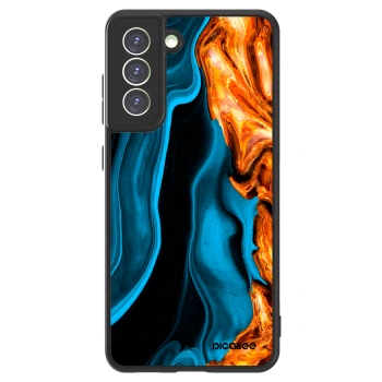 Picasee ULTIMATE CASE PowerShare pro Samsung Galaxy S21 FE 5G - Gold blue