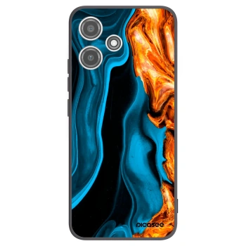 Picasee silikonowe czarne etui na Xiaomi Redmi 12 5G - Gold blue