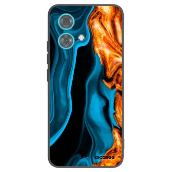 Picasee silikonowe czarne etui na Motorola Edge 40 Neo - Gold blue