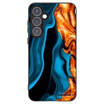 Picasee silikonowe czarne etui na Samsung Galaxy A55 5G A556B - Gold blue