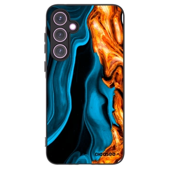 Picasee silikonowe czarne etui na Samsung Galaxy A35 5G A356B - Gold blue