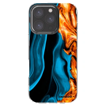 Picasee silikonowe przeźroczyste etui na Apple iPhone 16 Pro - Gold blue