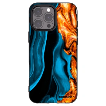 Picasee silikonowe czarne etui na Apple iPhone 16 Pro Max - Gold blue