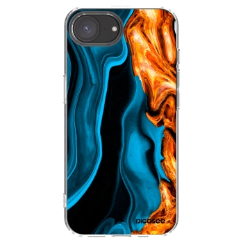 Picasee silikonowe przeźroczyste etui na Apple iPhone 16e - Gold blue